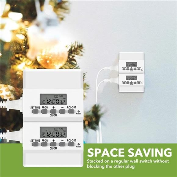 Digital Timer Outlet Indoor, Programmable, Mini 2 Prong Plug in Timers s,2 Pack - Picture 3 of 6